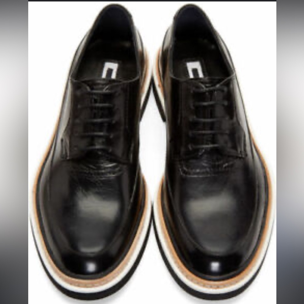 MCQ Alexander McQueen Columbia Derby shoes size 37 black/white/tan lace-up